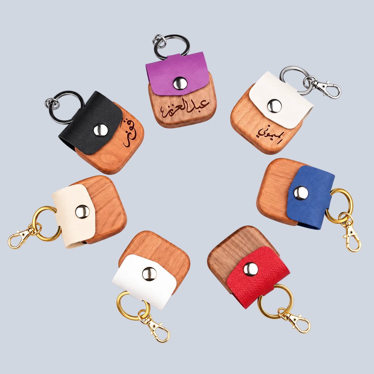 Elegant Wood Airpods Case -White
