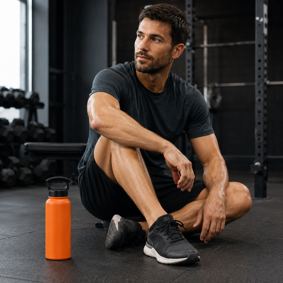 FiftyFifty 34oz Bottle 3 Finger Grip Cap - Solar Orange