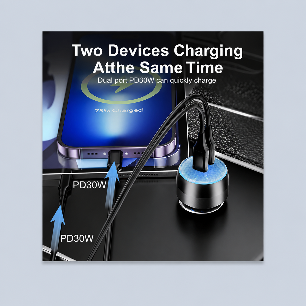 ⁦Brave 60W 2-Port PD Car Charger⁩