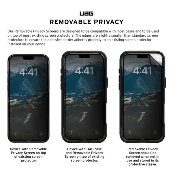 UAG iPhone 16 Pro Removable and Reusable Privacy Screen additional product image