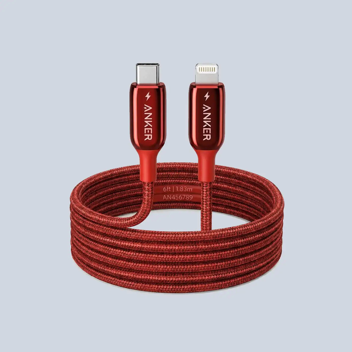 Anker PowerLine + III USB-C to Lightning 0 9m 3ft - Red product photo