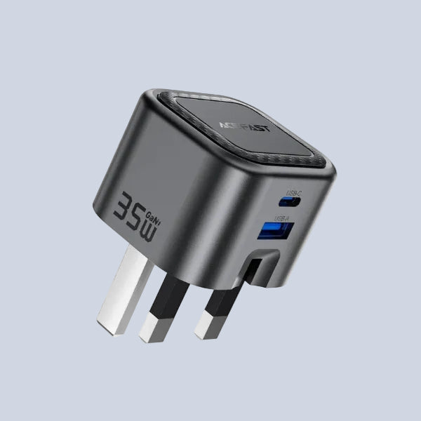 Acefast Fast Charge Wall Charger A120 PD35W GaN 1xUSB-C+1xUSB-A UK product photo