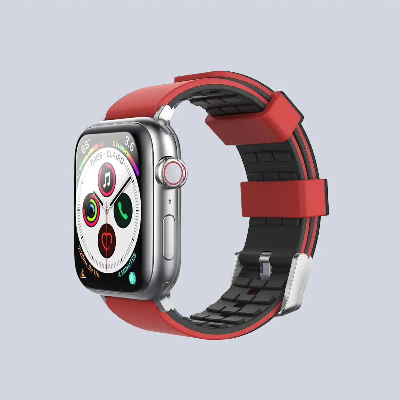 Ahastyle Silicone Duotone Design Band for Apple Watch Red And Black RD product photo