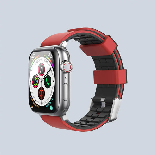 Ahastyle Silicone Duotone Design Band for Apple Watch Red And Black RD product photo