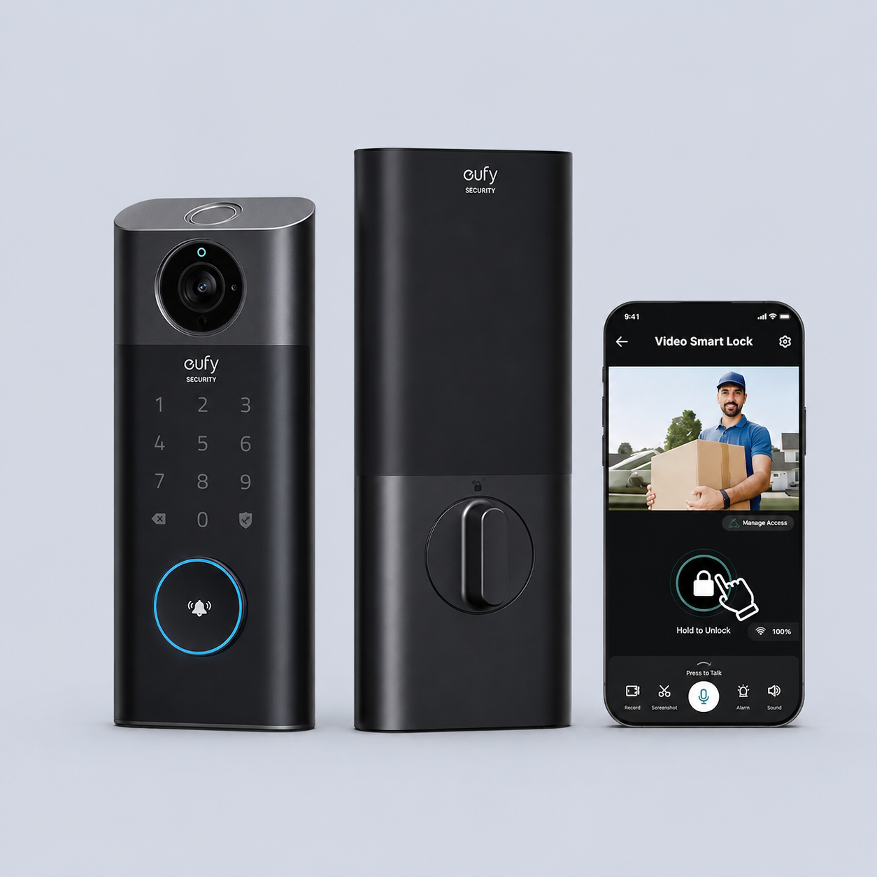 قفل الذكي ⁦Eufy Security⁩ فيديو ⁦3⁩ في ⁦1 -⁩ أسود
