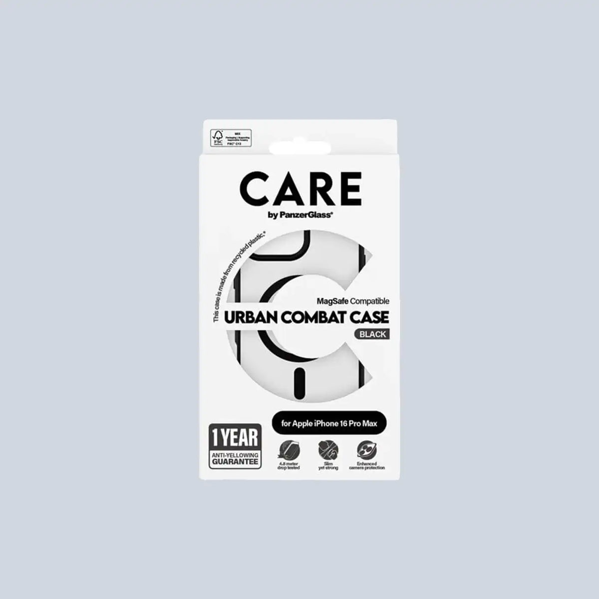 حافظة ⁦PanzerGlass iPhone 16 Pro Max⁩ شفافة ⁦Urban Combat⁩ مع ⁦MagSafe⁩ أسود
