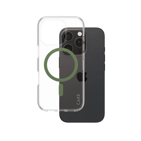 PanzerGlass iPhone 16 Pro Max CARE Flagship Case Transparent Green MagSafe