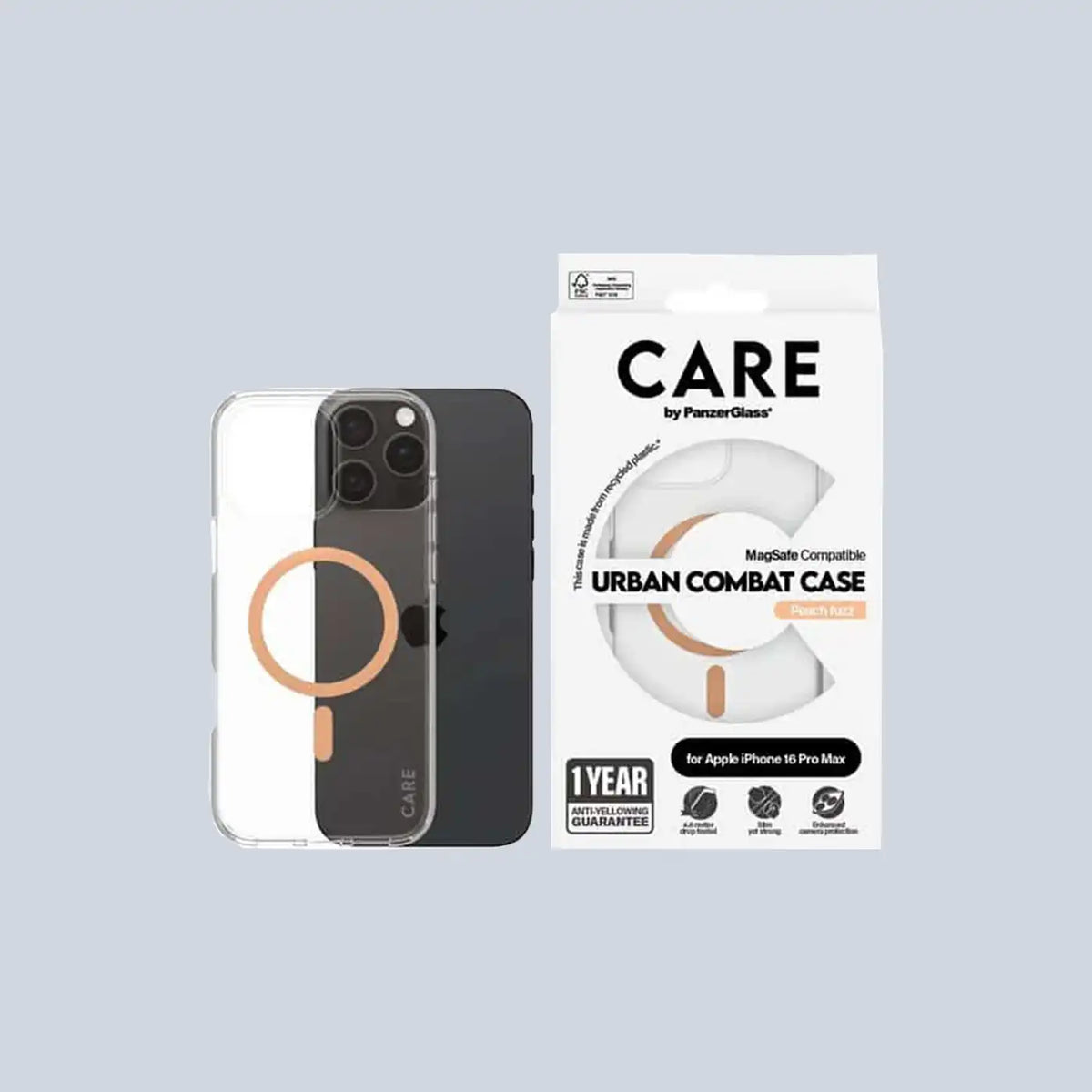 جراب ⁦PanzerGlass iPhone 16 Pro Max CARE⁩ شفاف مع ⁦MagSafe⁩