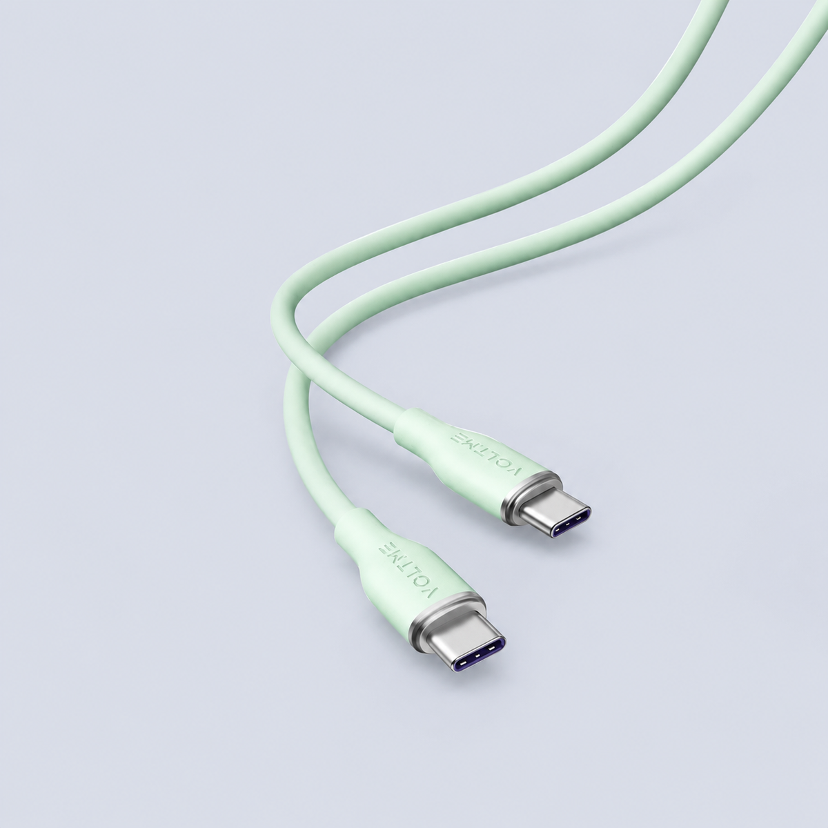 كابل ⁦Voltme Powerlink Moss Liquid Silicon Type C⁩ إلى ⁦Type C 5A / 1M⁩