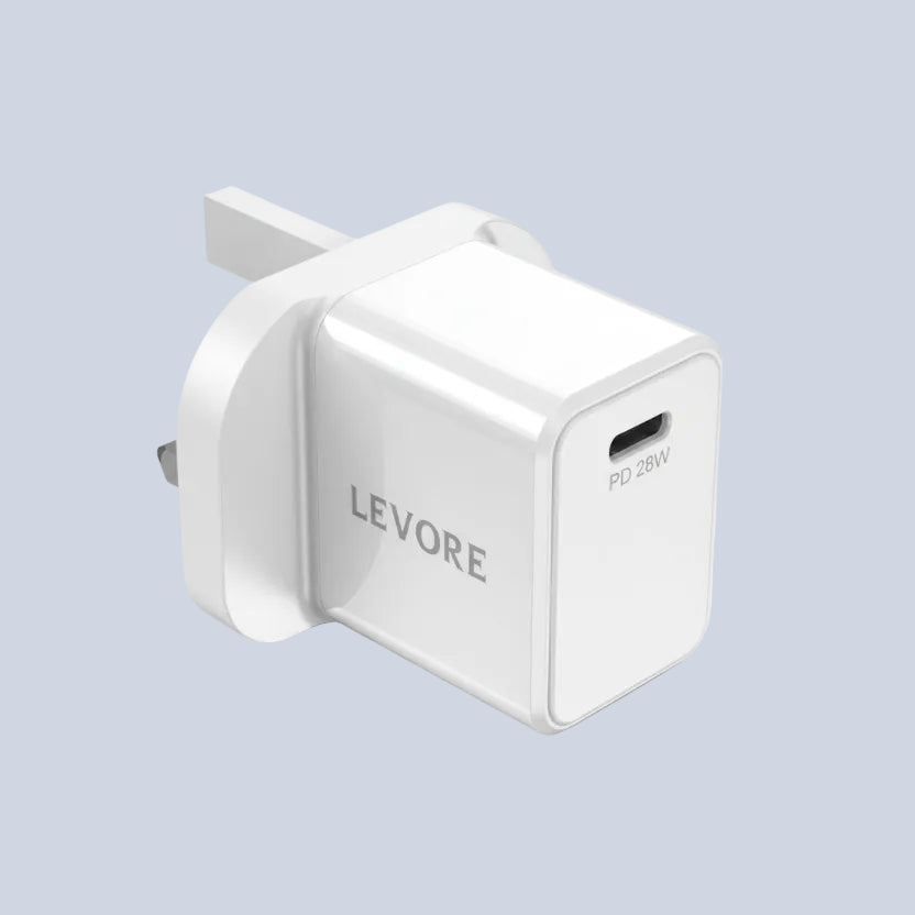 Levore Wall Charger 25W USB-C PD Adapter - White