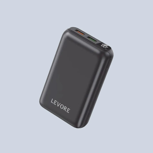Levore PowerBank 10000mAh Fast Charging USB-A PD22 5W and USB-C PD20W - Black
