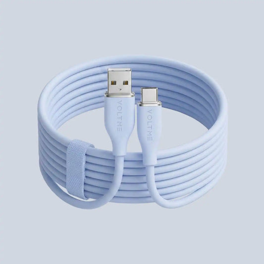 Voltme Powerlink Moss Liquid Silicon Cable USB A to Type C 3A 1M 60W Blue product photo