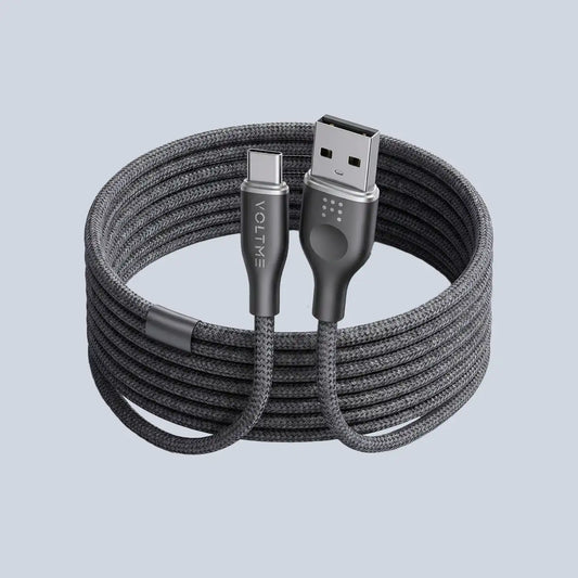 Voltme Powerlink Rugg Double Nylon Cable USB A to Type C 3A 1M 60W Black product photo