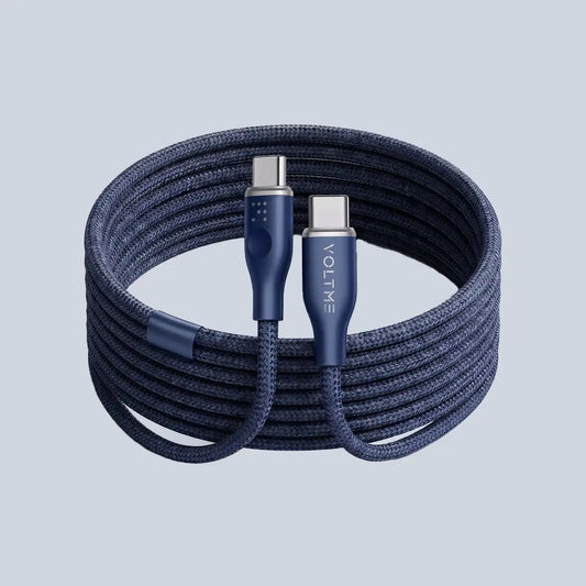 Voltme Powerlink Rugg Double Nylon Cable Type C to Type C 3A 1M 60W Blue product photo