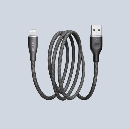 Voltme Powerlink Rugg Double Nylon Cable USB A to Lightning 3A 1 2M Zinc-Alloy