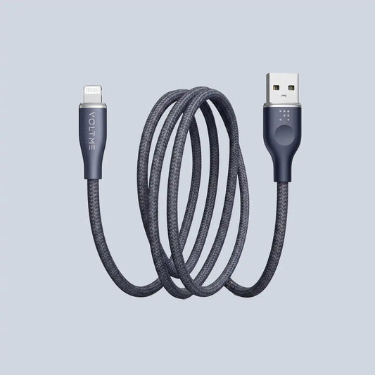Voltme Powerlink Rugg Double Nylon Cable USB A to Lightning 3A 1 2M Zinc-Alloy