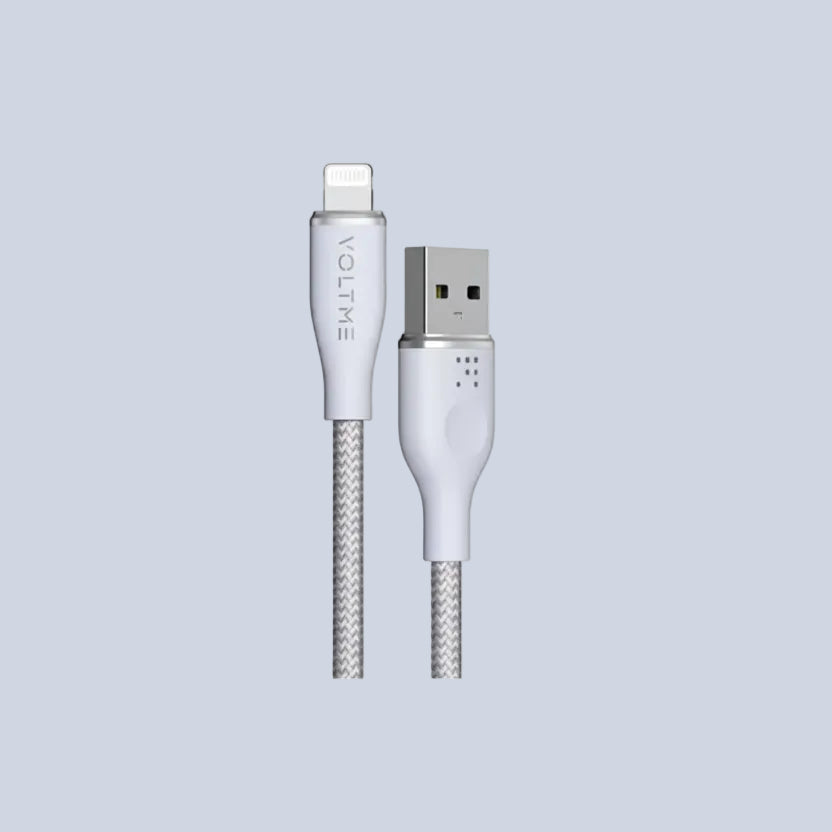 Voltme Powerlink Rugg Double Nylon Cable USB A to Lightning 3A 1 2M Zinc Gray