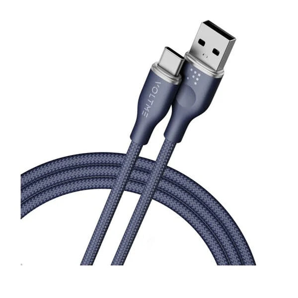 Voltme Powerlink Rugg Double Nylon Cable USB A to Type C 3A - 1M 60W Blue
