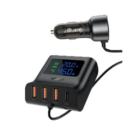 Acefast B11 138W Car Charger Splitter with Digital Display product photo