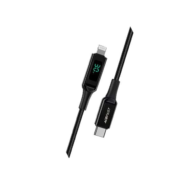 Acefast C6-01 USB-C to Lightning zinc alloy digital display braided charging product photo