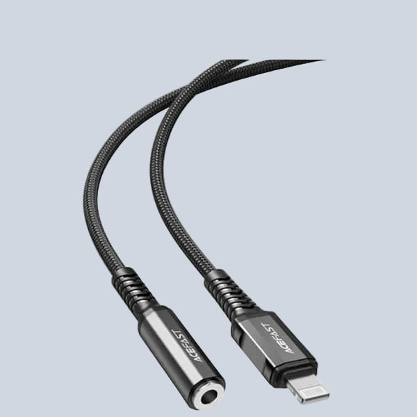 Acefast C1-05 Adapter Lightning to mini jack 3 5mm 18cm -Black product photo