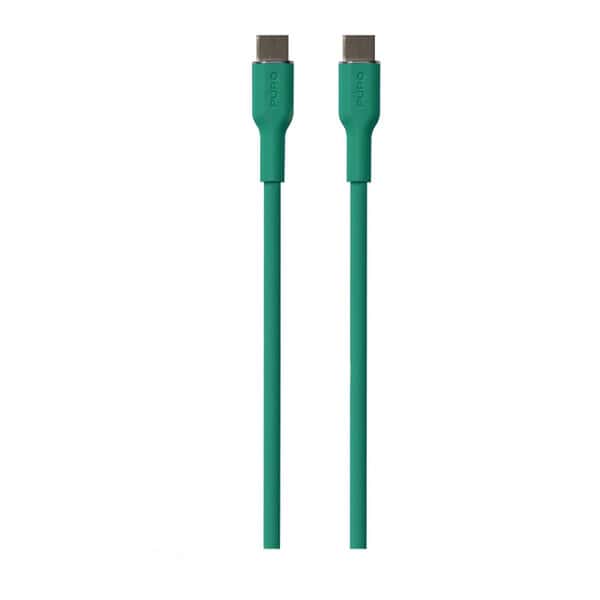 Puro Pwer and Data Sync Soft Cable From USB-C To USB-C 1 5M Green product photo