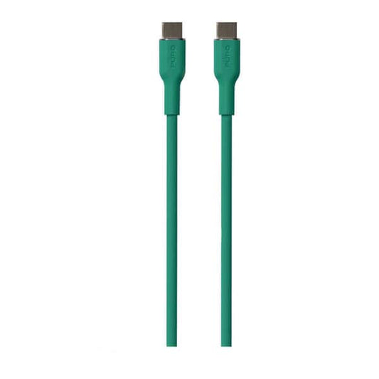 Puro Pwer and Data Sync Soft Cable From USB-C To USB-C 1 5M Green product photo
