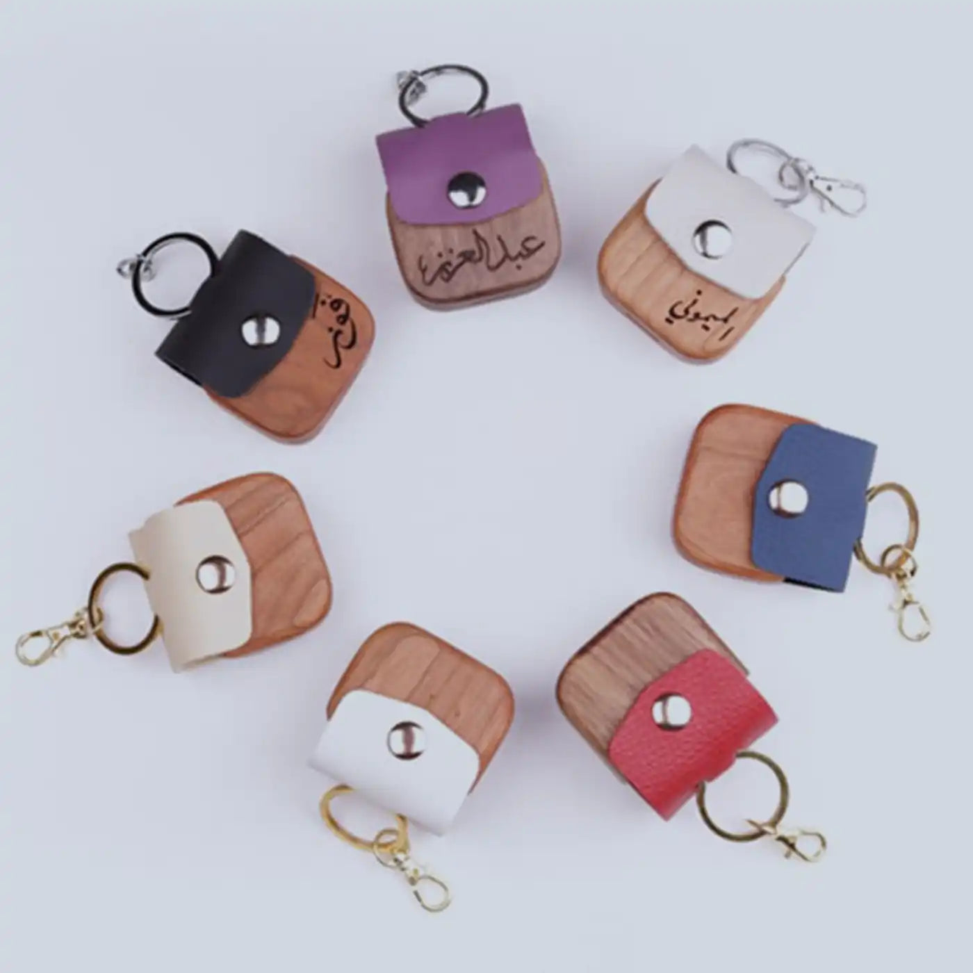 Elegant Wood Airpods Case - Blue