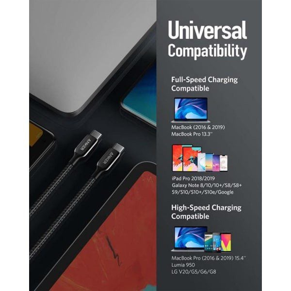 Anker PowerLine + III USB-C to USB-C 1 8m -Black product image