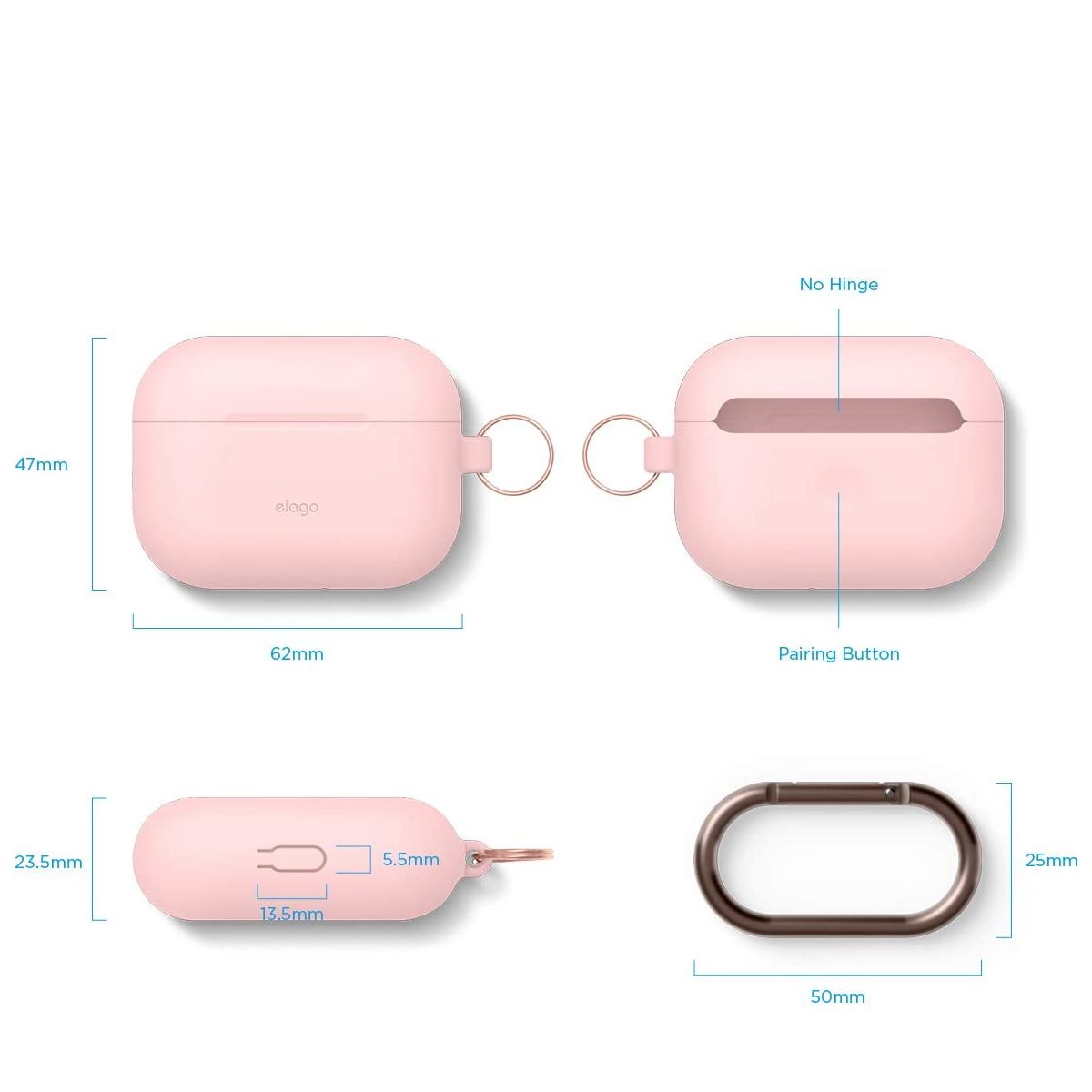 Elago Slim Hang Case for AirPods Pro-Pink product photo