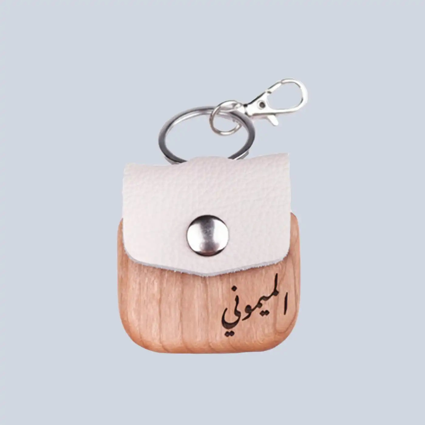⁦Elegant Wood Airpods Case- Beige⁩