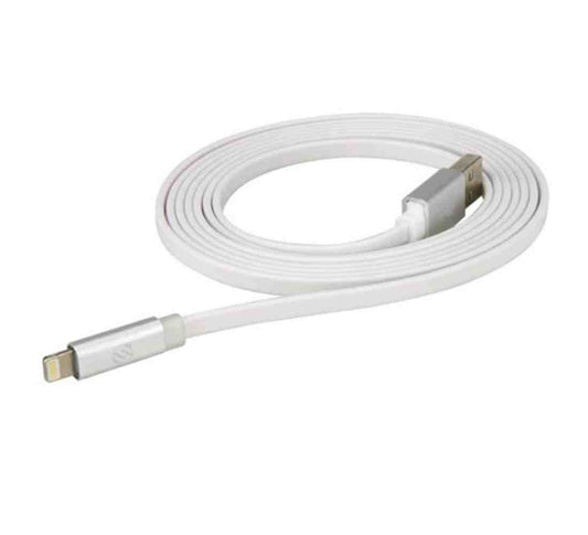 Scosche Flat-Out Led - 3 Ft Charge And Sync Cable for Lightning Devices - White