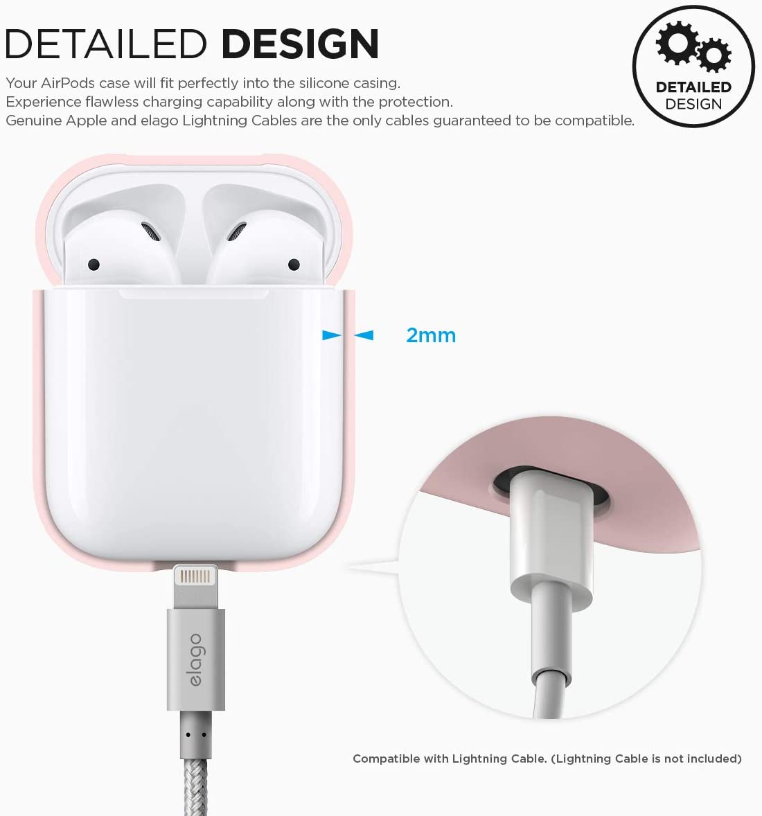 Elago Airpod Protective Silicon Case Pink product photo