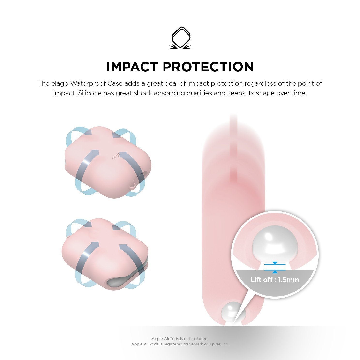 Elago AirPods Waterproof Case - Lovely Pink product photo