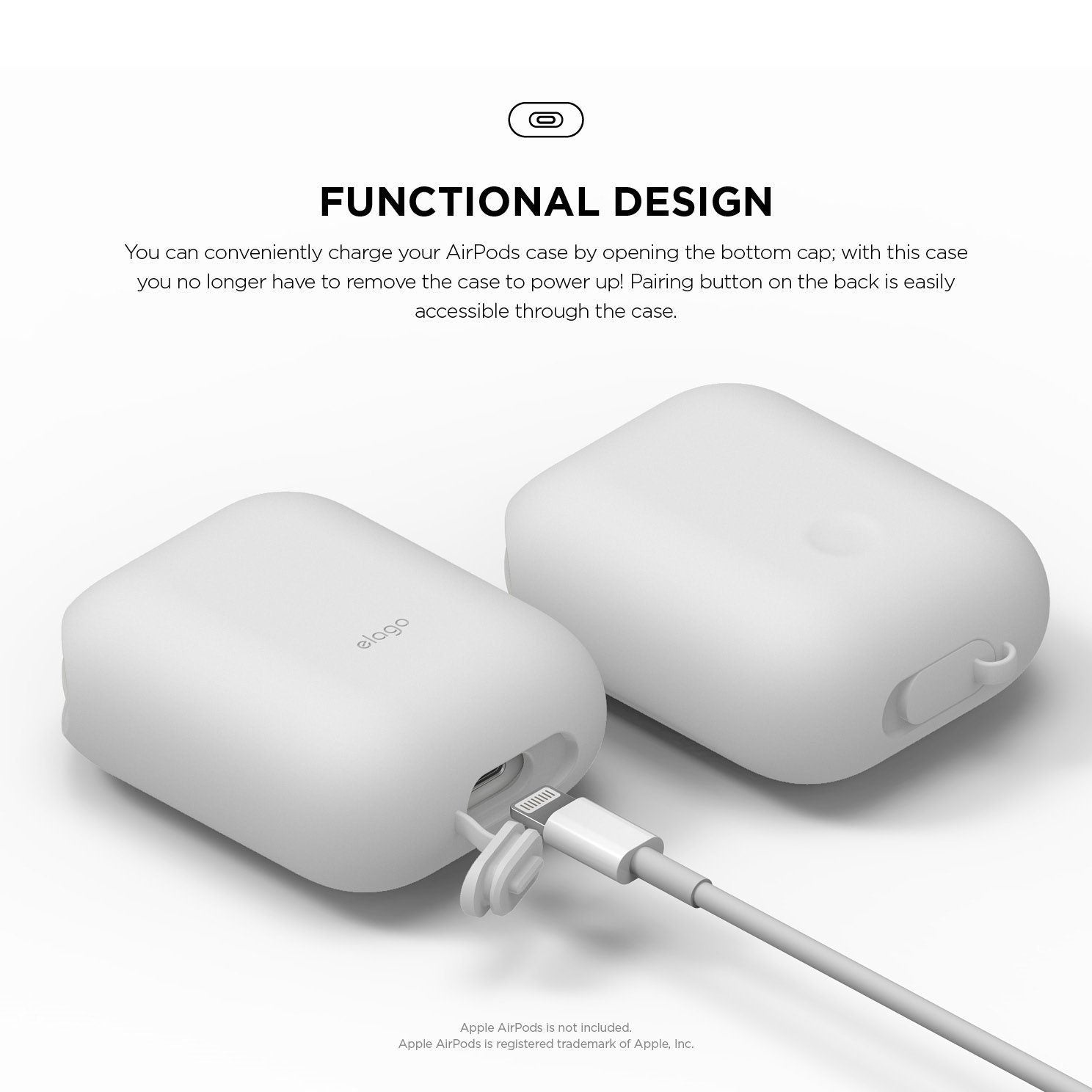 Elago AirPods Waterproof Case - White product photo