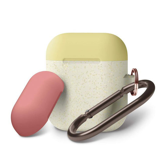 Elago Duo Hang Case for AirPods - Body-Night Glow Gold Pearl Top-Yellow Italian