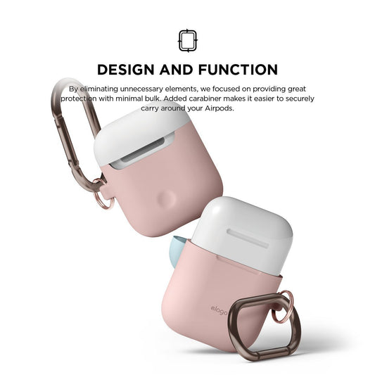 Elago Duo Hang Case for AirPods - Body-Pink Top-White Pastel Blue