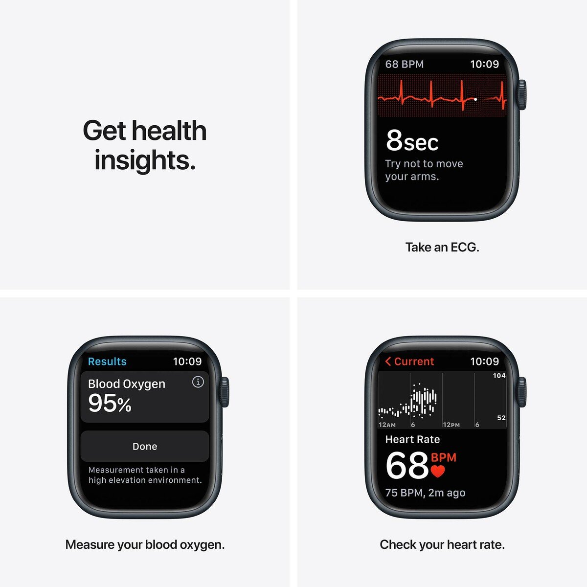 Apple Watch Series 7 GPS 41mm Midnight Aluminum Case with Midnight Band