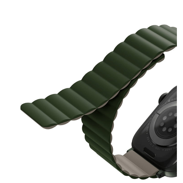 Uniq Apple Watch Series 1-7-SE Revix Magnetic Silicone Strap 42-45mm- Green