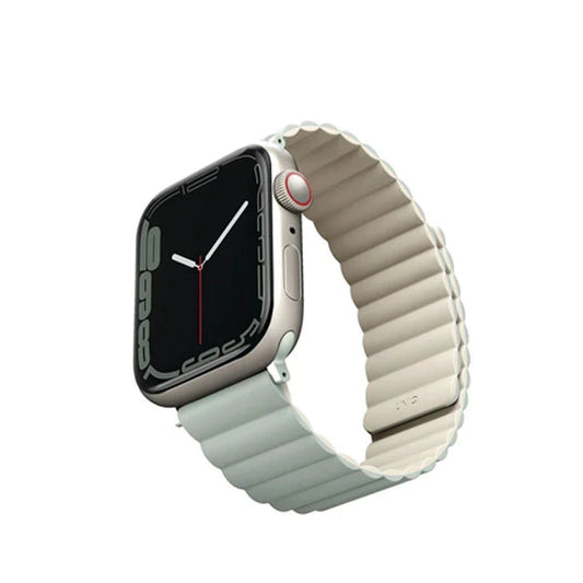 Uniq Apple Watch Series 1-7-SE Revix Magnetic Silicone Strap 42-45mm- Sage Beige