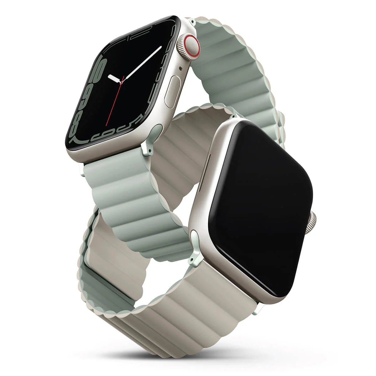 Uniq Apple Watch Series 1-7-SE Revix Magnetic Silicone Strap 42-45mm- Sage Beige