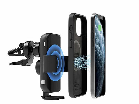 Elago Wireless Car Charger with Auto Clamping Car Mount 15W black product photo