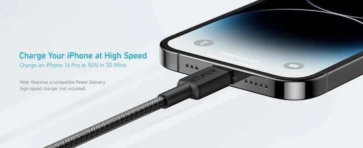 Anker 322 USB-A to USB-C Braided Cable 3ft 0 9m - Black