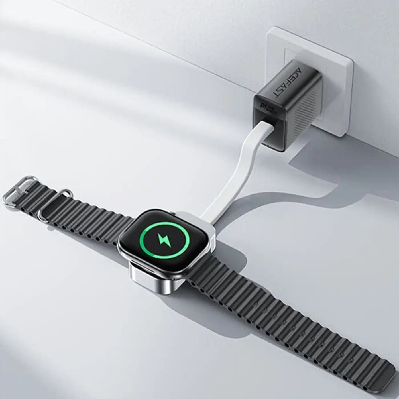 Acefast Magnetic Charger for iWatch, 5W, with Type-C Cable, Portable - Acefast (E21) - Silver