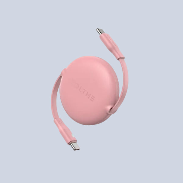 Voltme Powerlink YoYo Retractable Type-C to Type-C Cable - 60W PD 1M - Pink