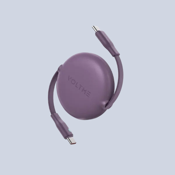 Voltme Powerlink YoYo Retractable Type-C to Type-C Cable - 60W PD 1M - Purple