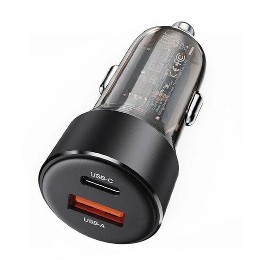 Acefast B12 60W USB-A+Type-C Charger Cigarette Lighter Phone Fast Charging