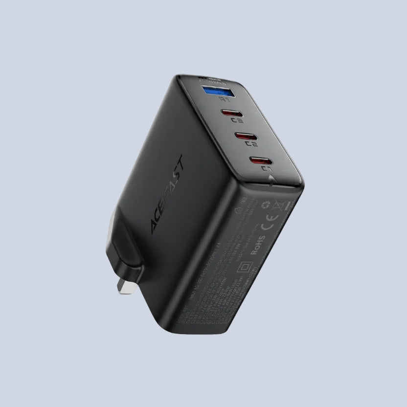 Acefast A97 PD100W GaN 3*USB-C+USB-A charger UK black