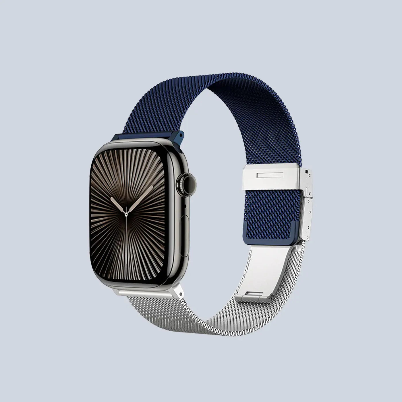 AmazingThing Apple Watch Series 10 46mm Omni StyleFlip Band- Silver Blue product photo