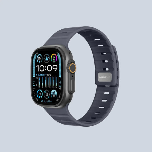 AmazingThing Apple Watch Strap 49 46 45 SilqLock-Gray Black product photo